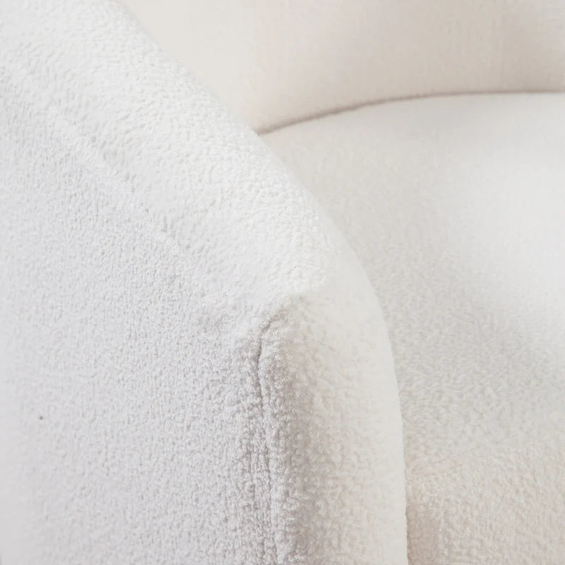 Fauteuil pivotant de style tonneau en tissu haute performance
