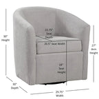 Fauteuil pivotant de style tonneau en tissu haute performance